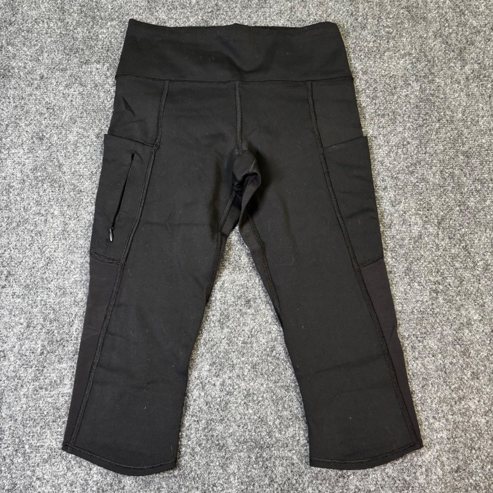 Athleta Black‎ Capri Leggings Cropped Pocket Workout Athleisure Women's Small